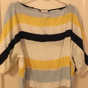 Zara blouse striped kimono dolman sleeve top - M